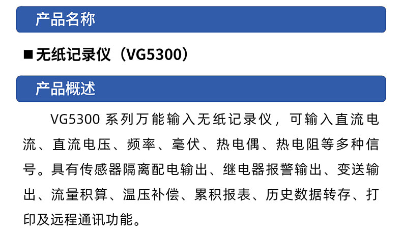 威格無紙記錄儀（VG5300）無紙萬能輸入，廠家直銷，品質(zhì)保障插圖1